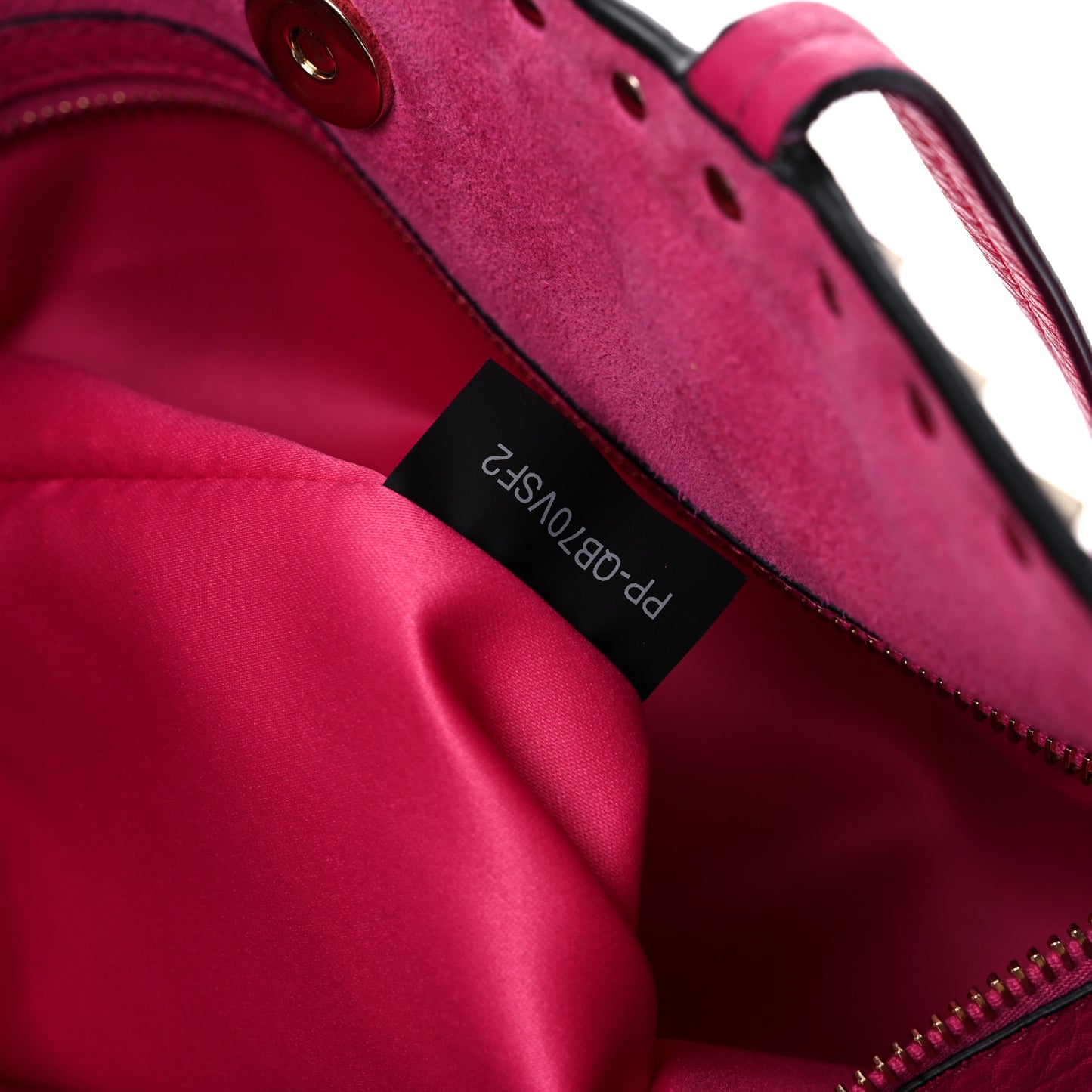 Grained Calfskin Rockstud Shoulder Tote Peony