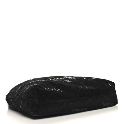 Chanel Velvet Sequin Quilted Chanel 22 Black 4 of 10