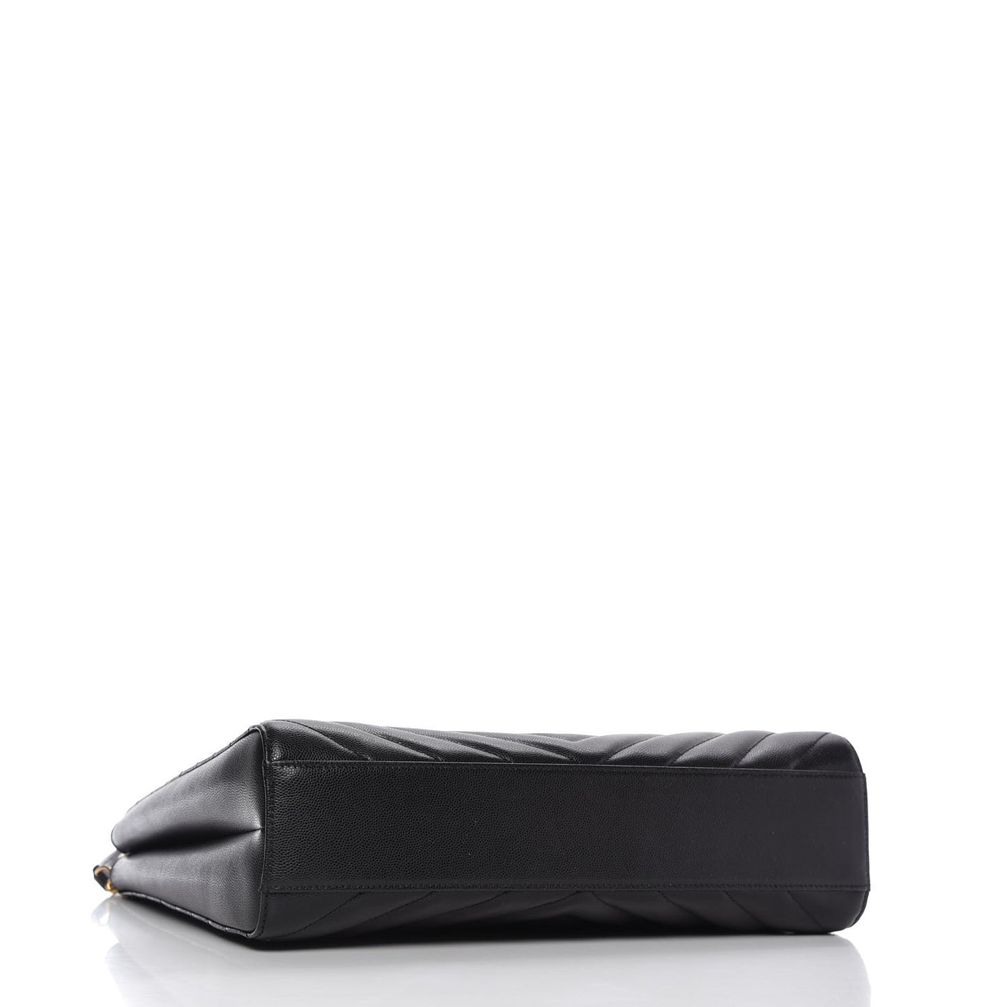 Grain De Poudre Matelasse Chevron Medium Tribeca Shopping Bag Black
