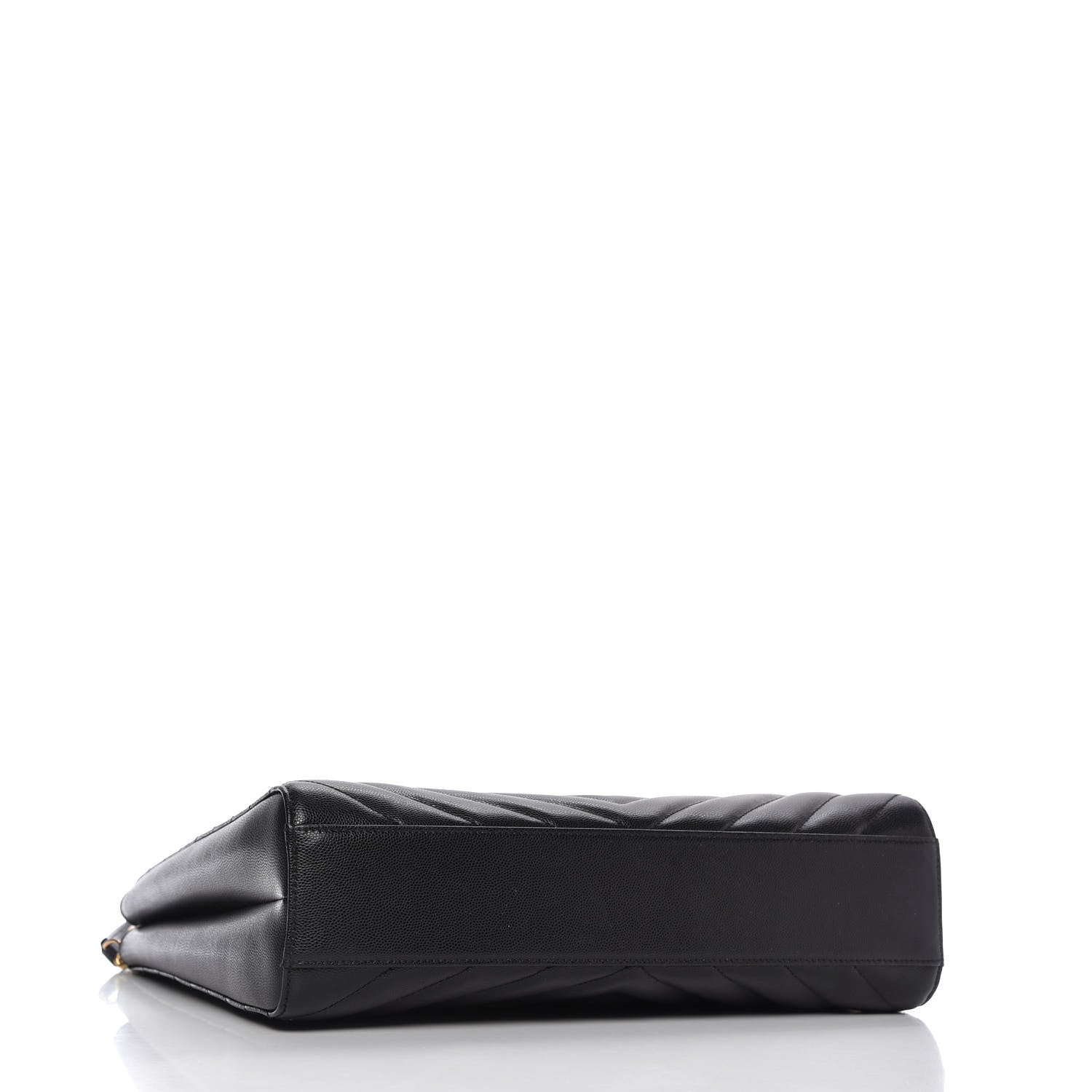 Saint Laurent Grain De Poudre Matelasse Chevron Medium Tribeca Shopping Bag Black 4 of 11