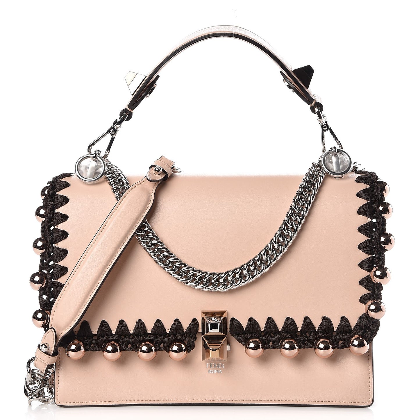 Vitello Liberty Ribbon Pearl Lace Up Kan I Shoulder Bag Plaster