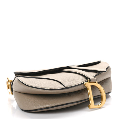 Christian Dior Grained Calfskin Saddle Bag With Strap Warm Taupe 4 of 8