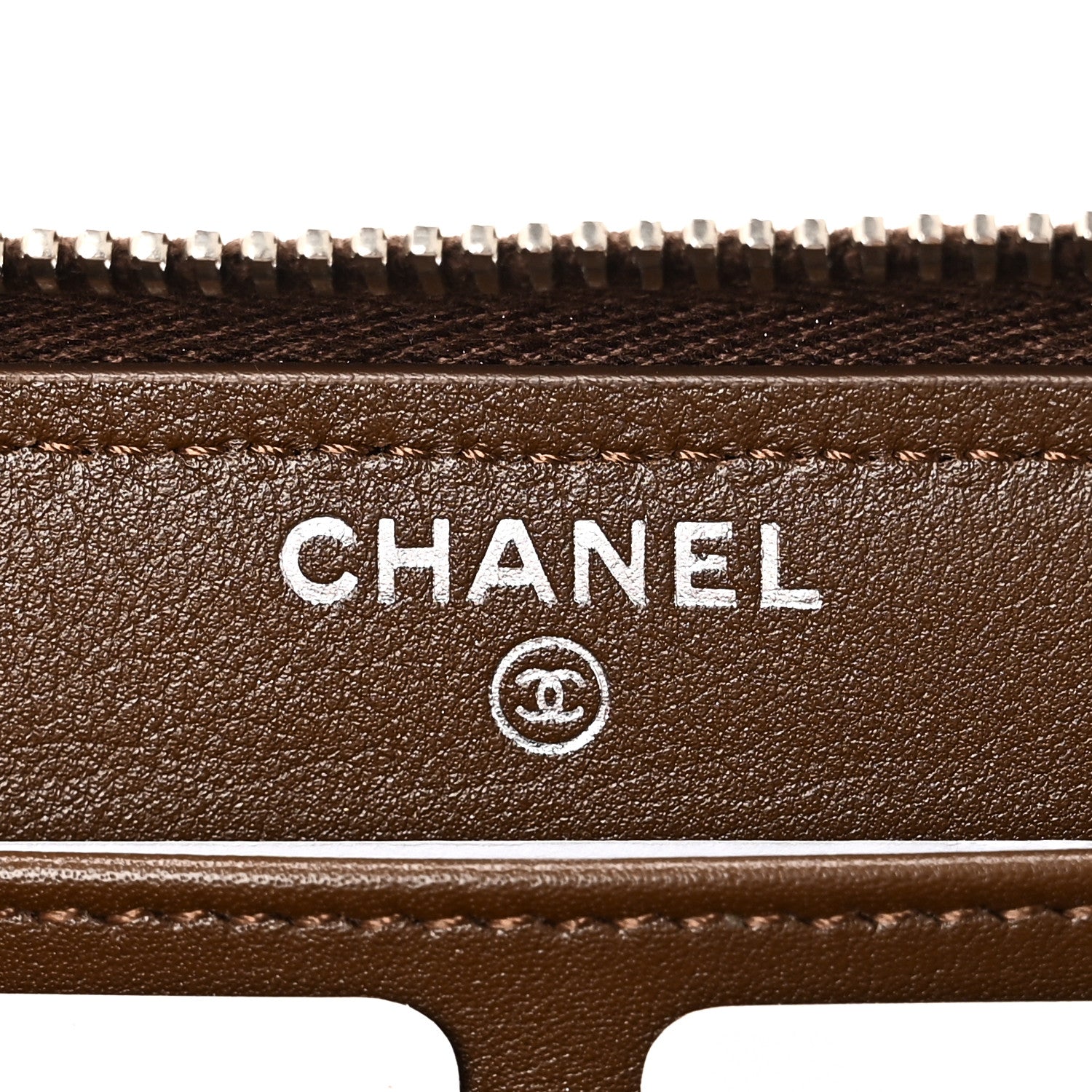 Chanel Caviar Quilted Large Gusset Zip Around Wallet Brown 6 of 10