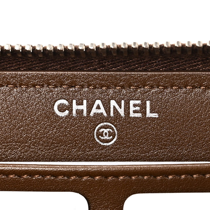 Chanel Caviar Quilted Large Gusset Zip Around Wallet Brown 6 of 10