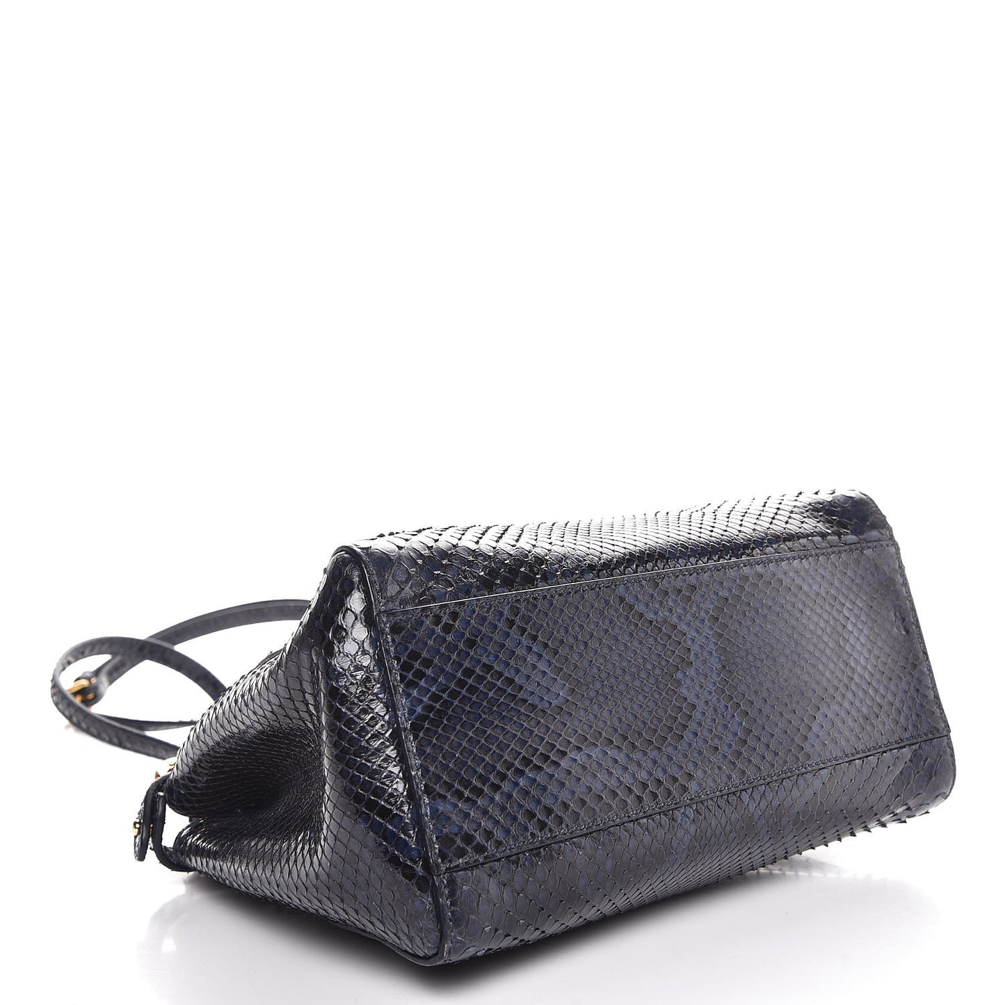 Python Shiny Nappa Mini Peekaboo Iconic Satchel Blue Jeans