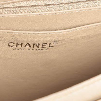 Chanel Lambskin Patent Chocolate Bar Flap Beige Red 16 of 18