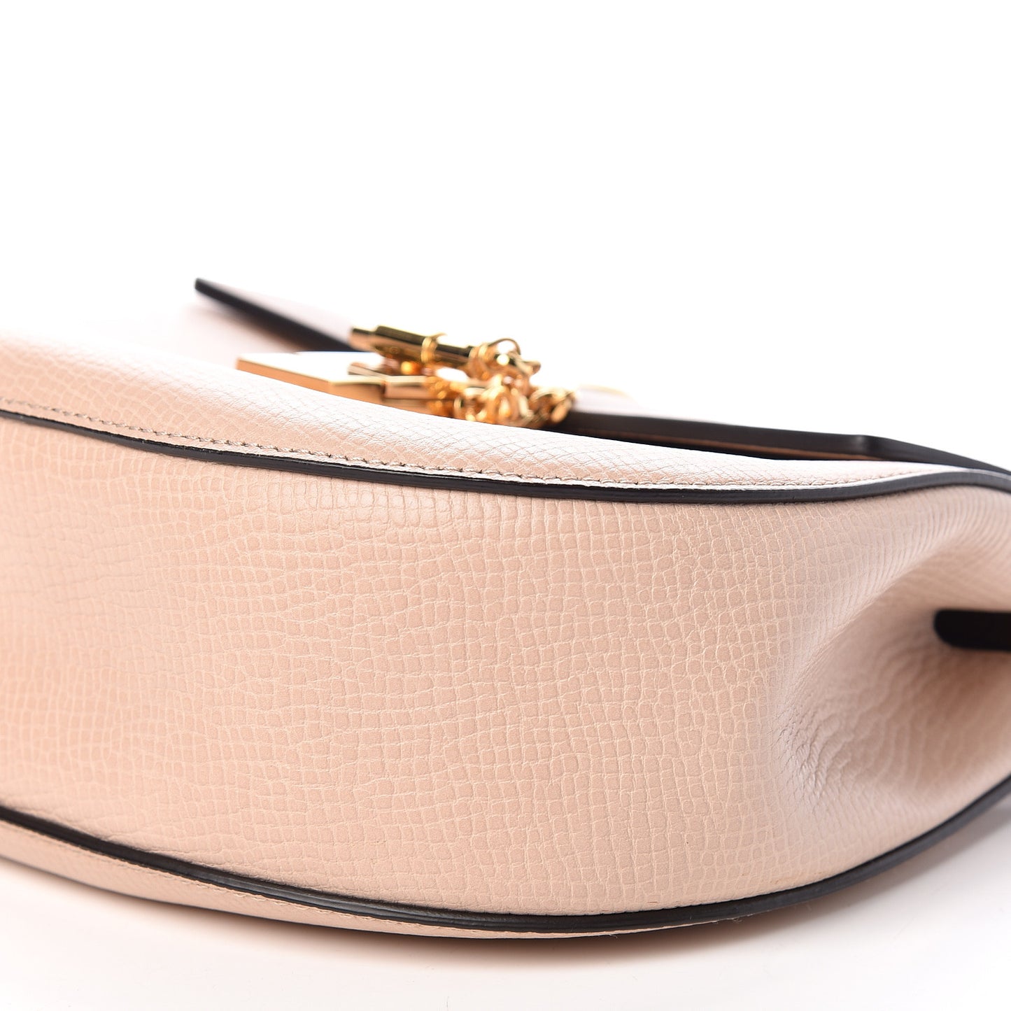 Grained Calfskin Lambskin Bi-Color Drew Shoulder Bag Powder Beige Mustard