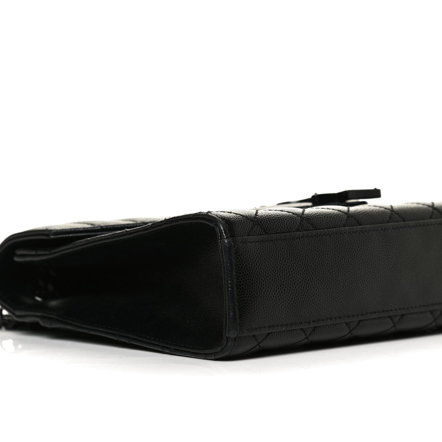 Grain De Poudre Textured Mixed Matelasse Triquilt Medium Monogram Satchel Black