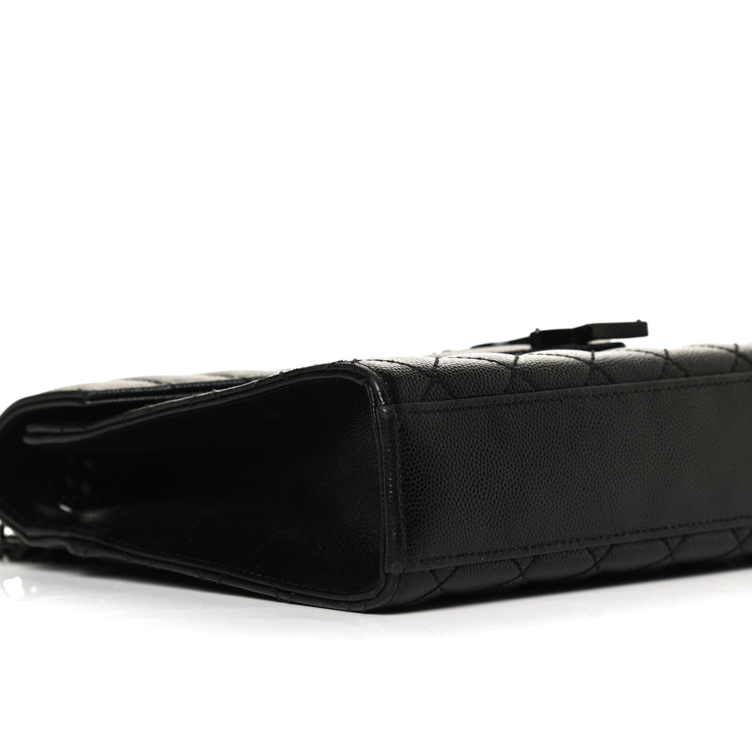 Saint Laurent Grain De Poudre Textured Mixed Matelasse Triquilt Medium Monogram Satchel Black 9 of 13