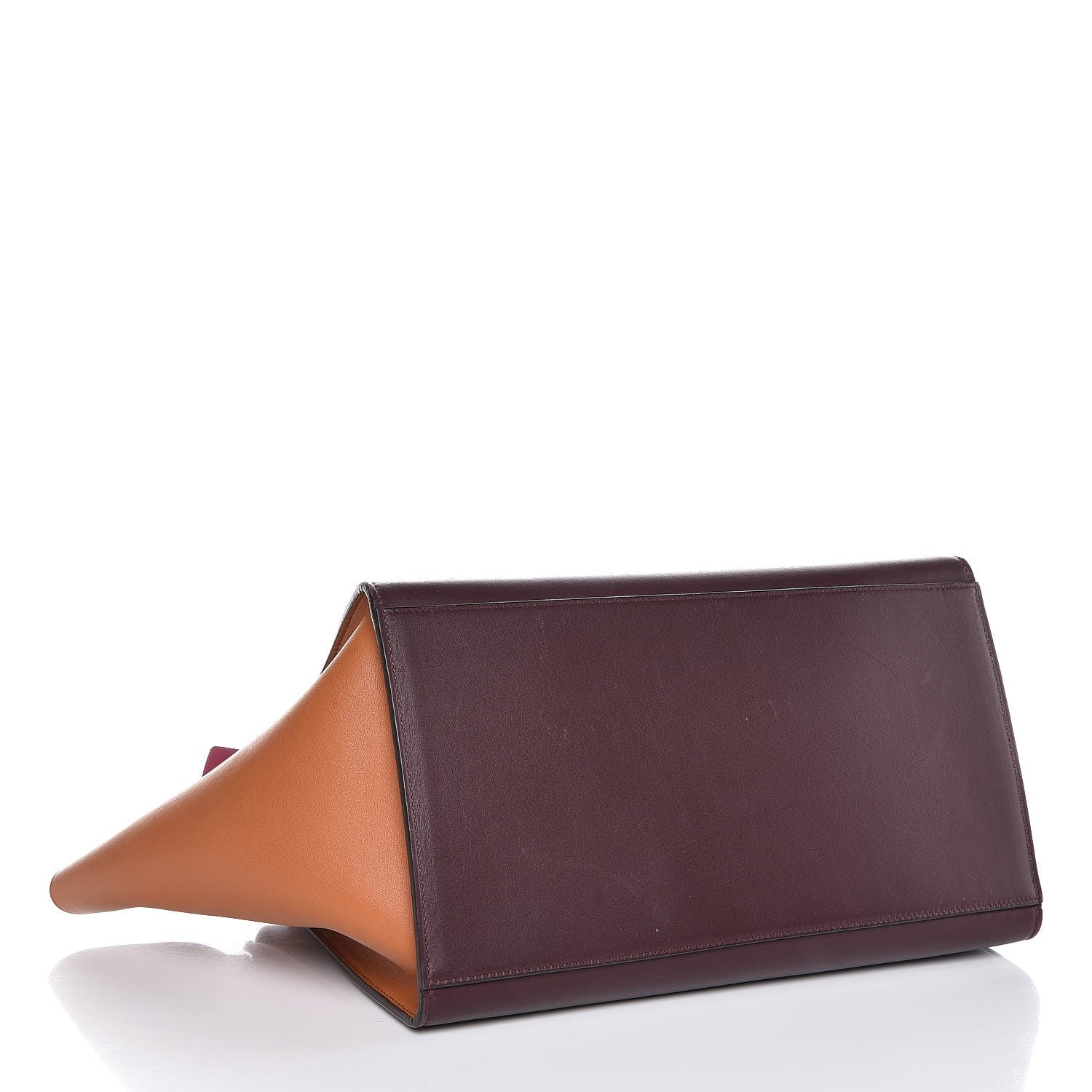 Celine Smooth Calfskin Medium Tri-color Trapeze Orchid Burgundy Tan 4 of 6