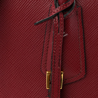 Prada Saffiano Cuir Medium Double Bag Cerise 12 of 16