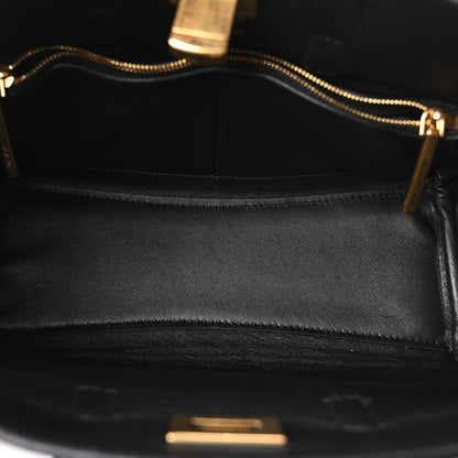 Balenciaga Calfskin Crocodile Embossed Mini Bel Air Carry All Bag Black 5 of 9