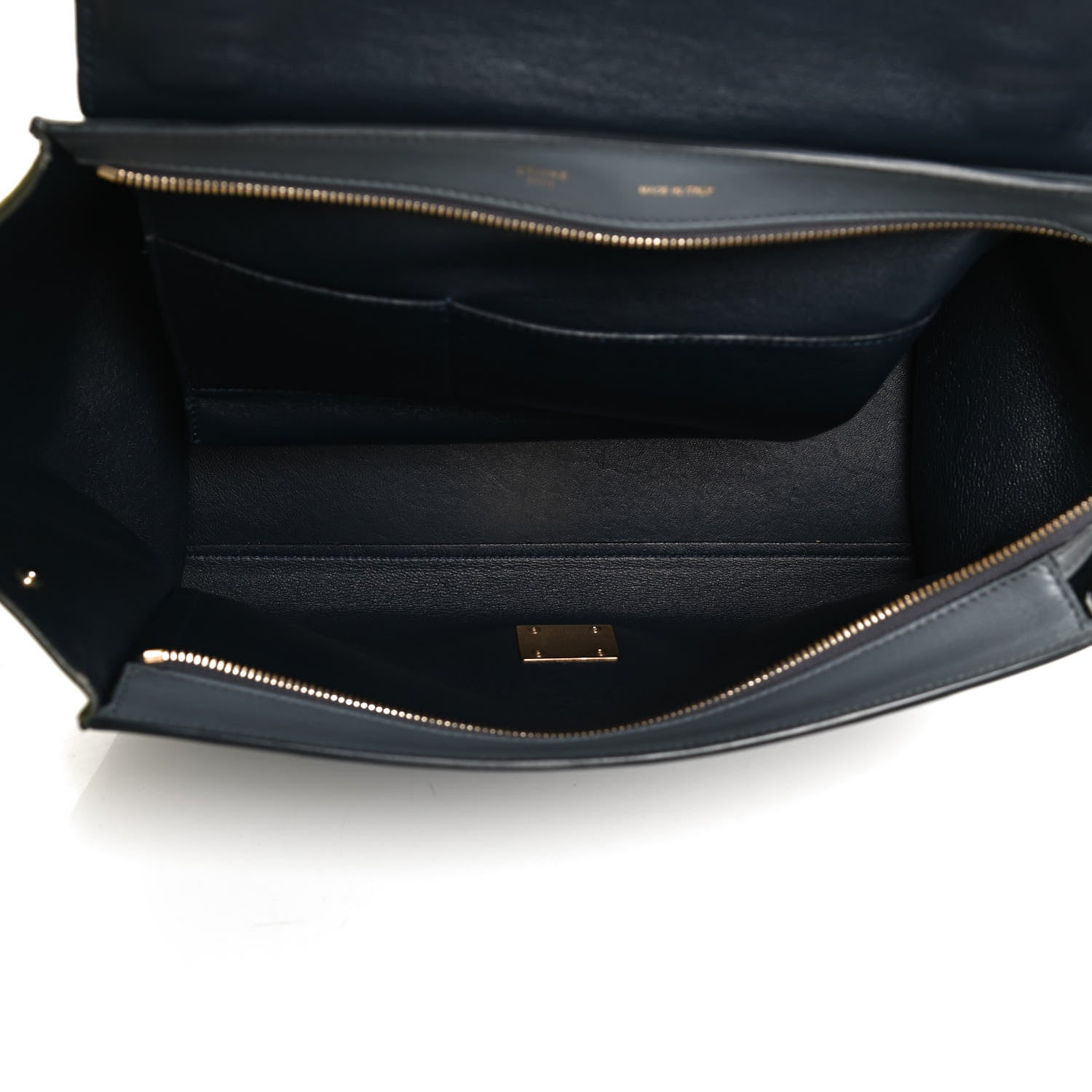 Celine Calfskin Suede Medium Tri-Color Trapeze Green 4 of 13