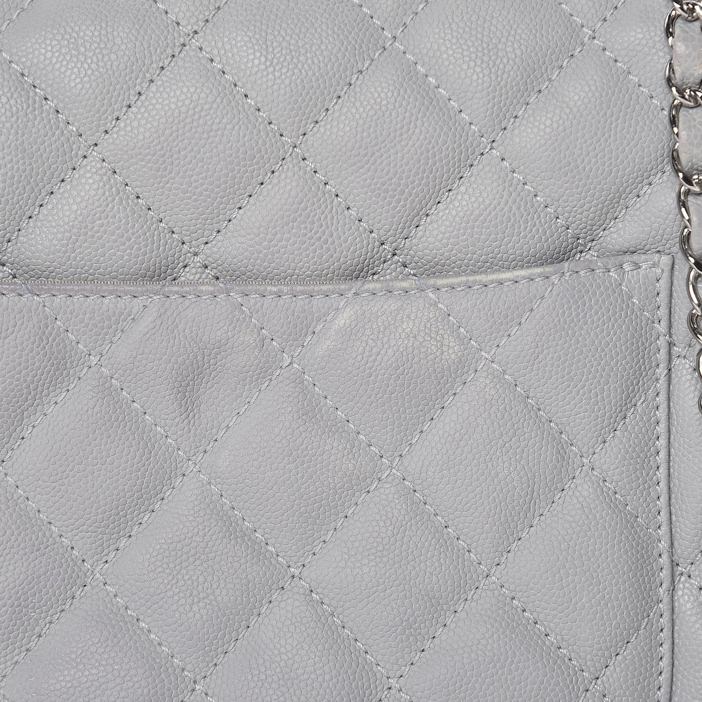 Caviar Quilted Large Urban Companion Flap Grey