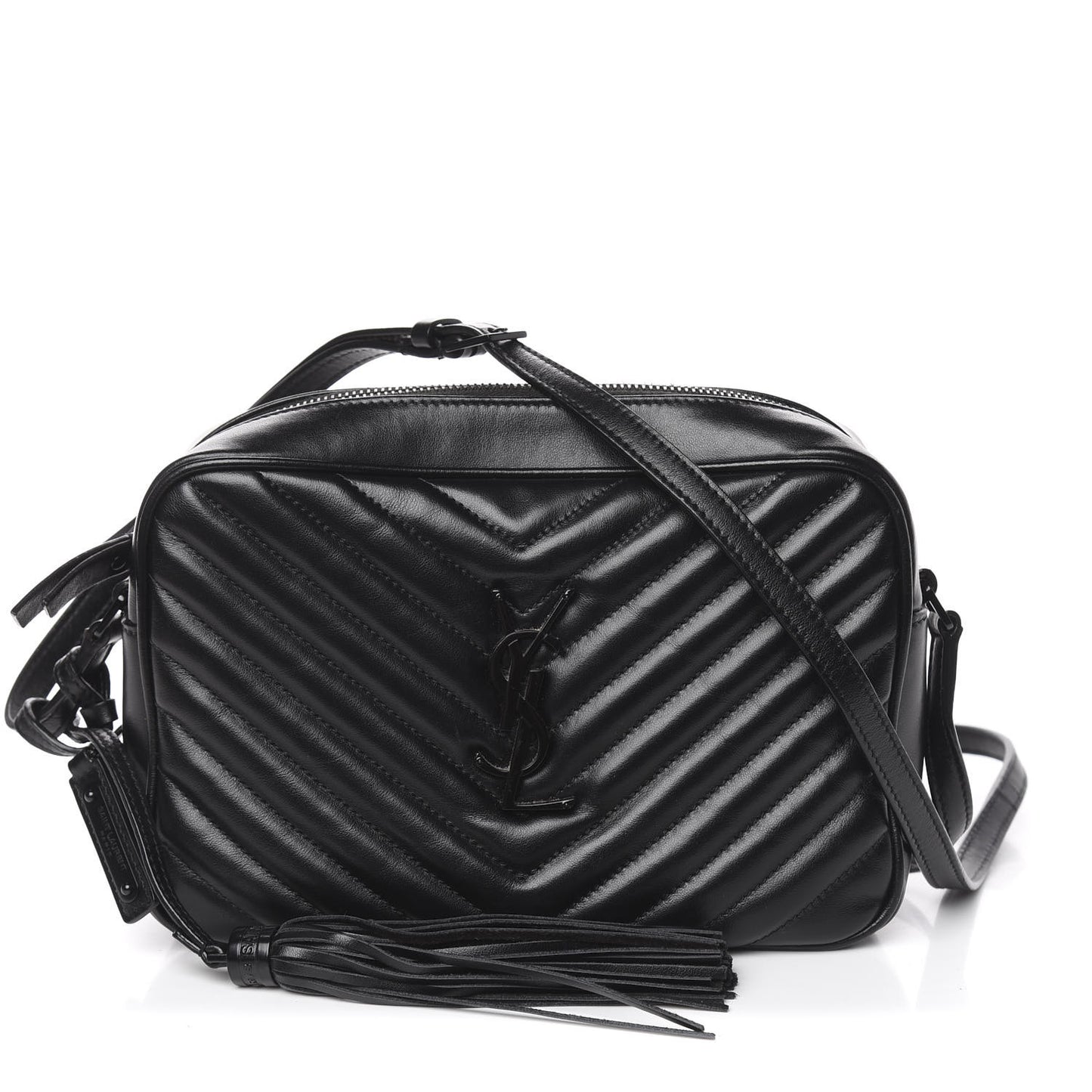 Calfskin Matelasse Monogram Lou Camera Bag Black
