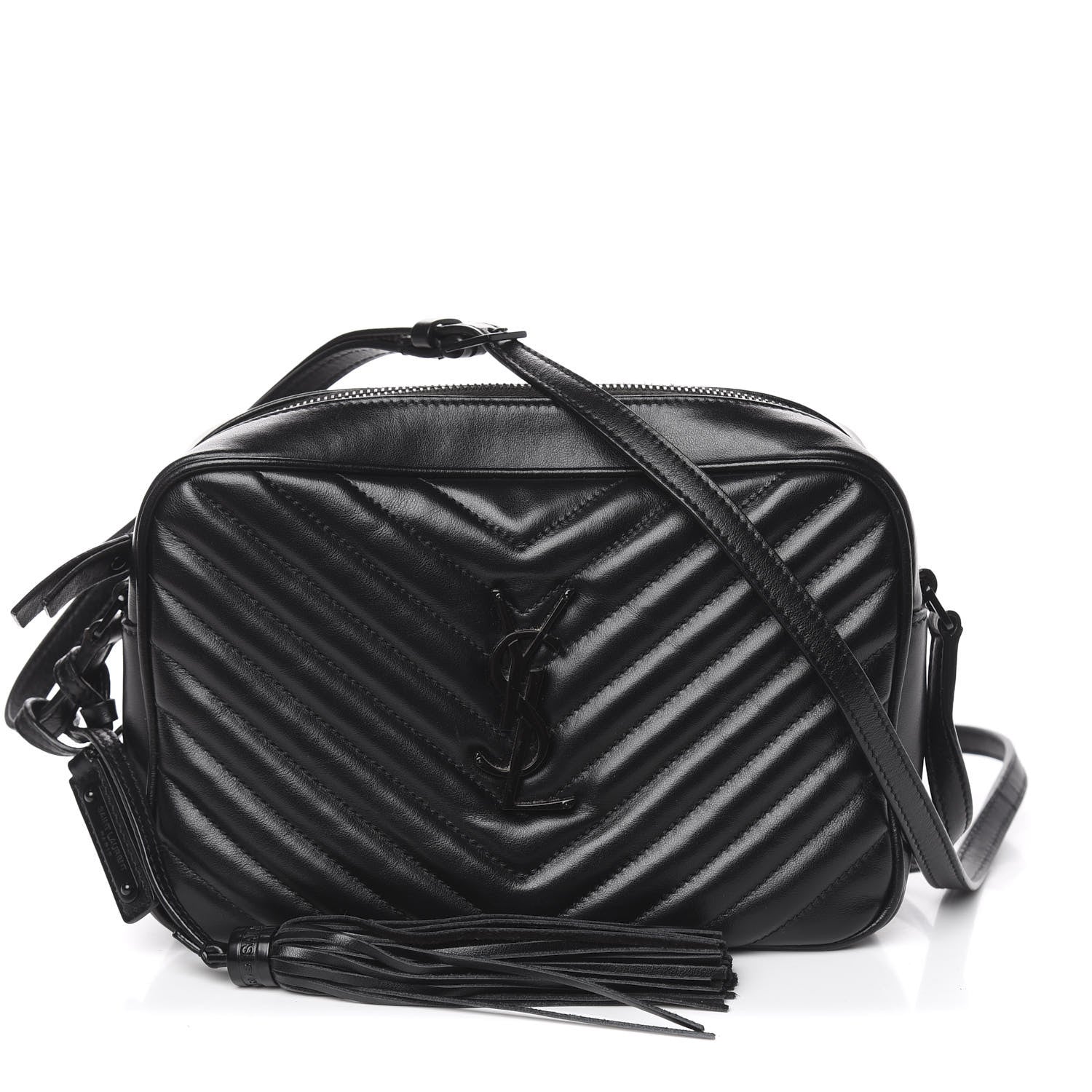 Saint Laurent Calfskin Matelasse Monogram Lou Camera Bag Black 1 of 9