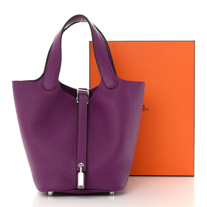 Hermes Taurillon Clemence Picotin Lock 18 PM Anemone 13 of 13