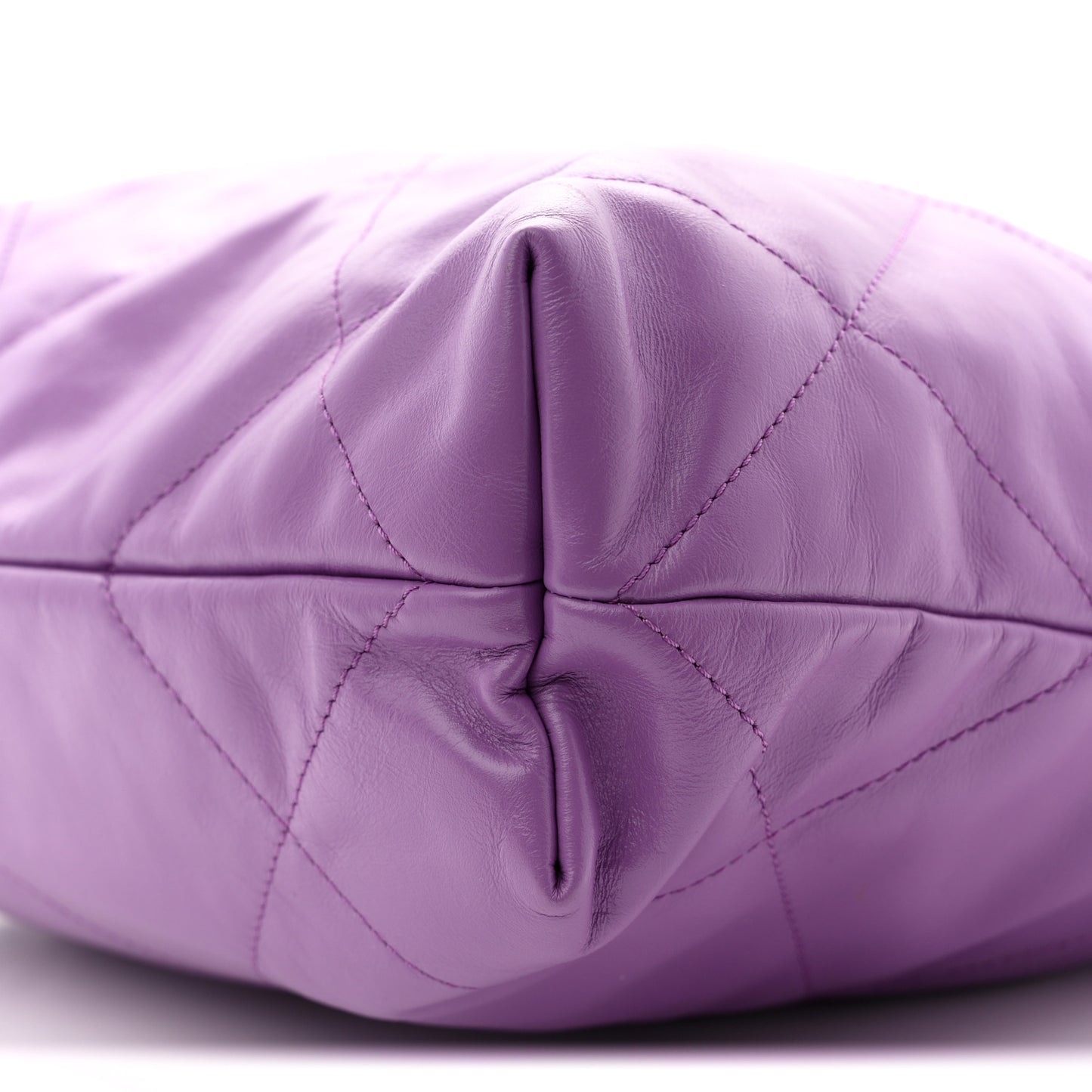 Shiny Calfskin Quilted Small Chanel 22 Purple