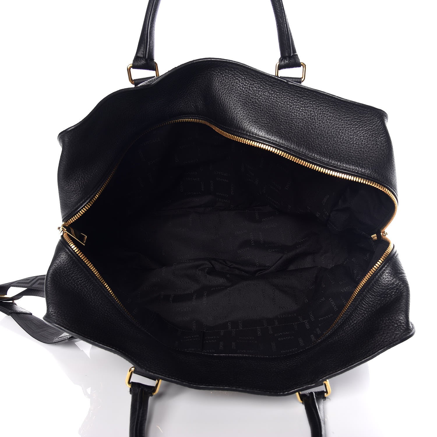 Versace Calfskin Palazzo Holdall Bag Black 6 of 13