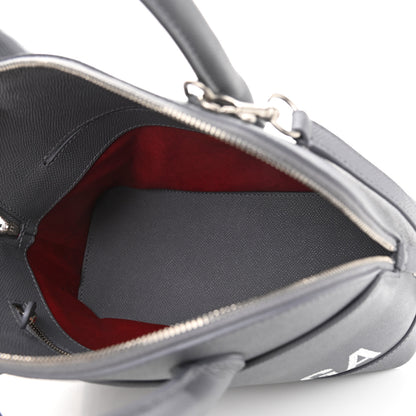 Balenciaga Signature Grained Calfskin Logo S Ville Top Handle Bag Gris Perle Fonce White 5 of 9