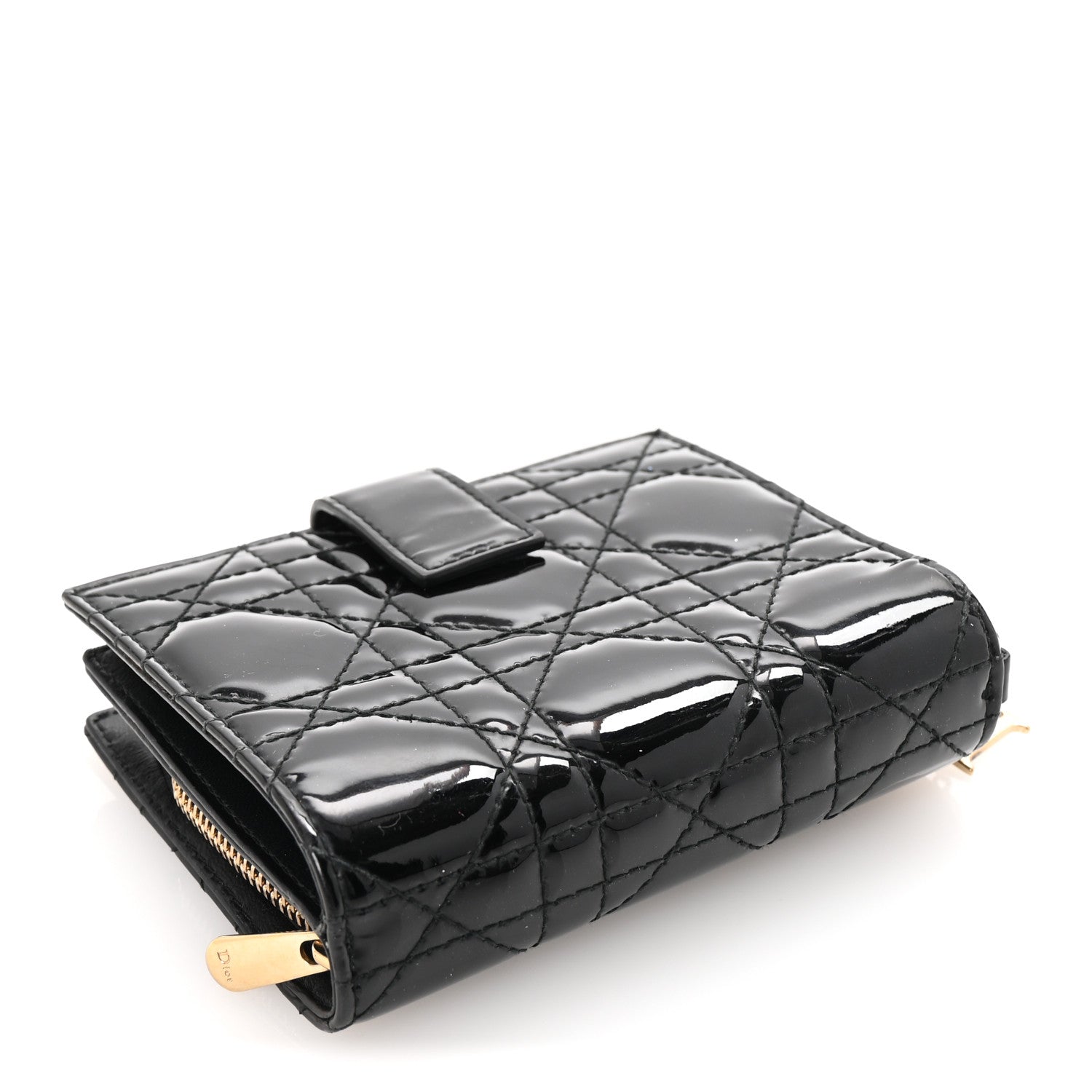 小物 Dior Lady Dior Medium Wallet Noir Christian Dior Patent Cannage Lady Dior Eden Wallet Black 1744630
