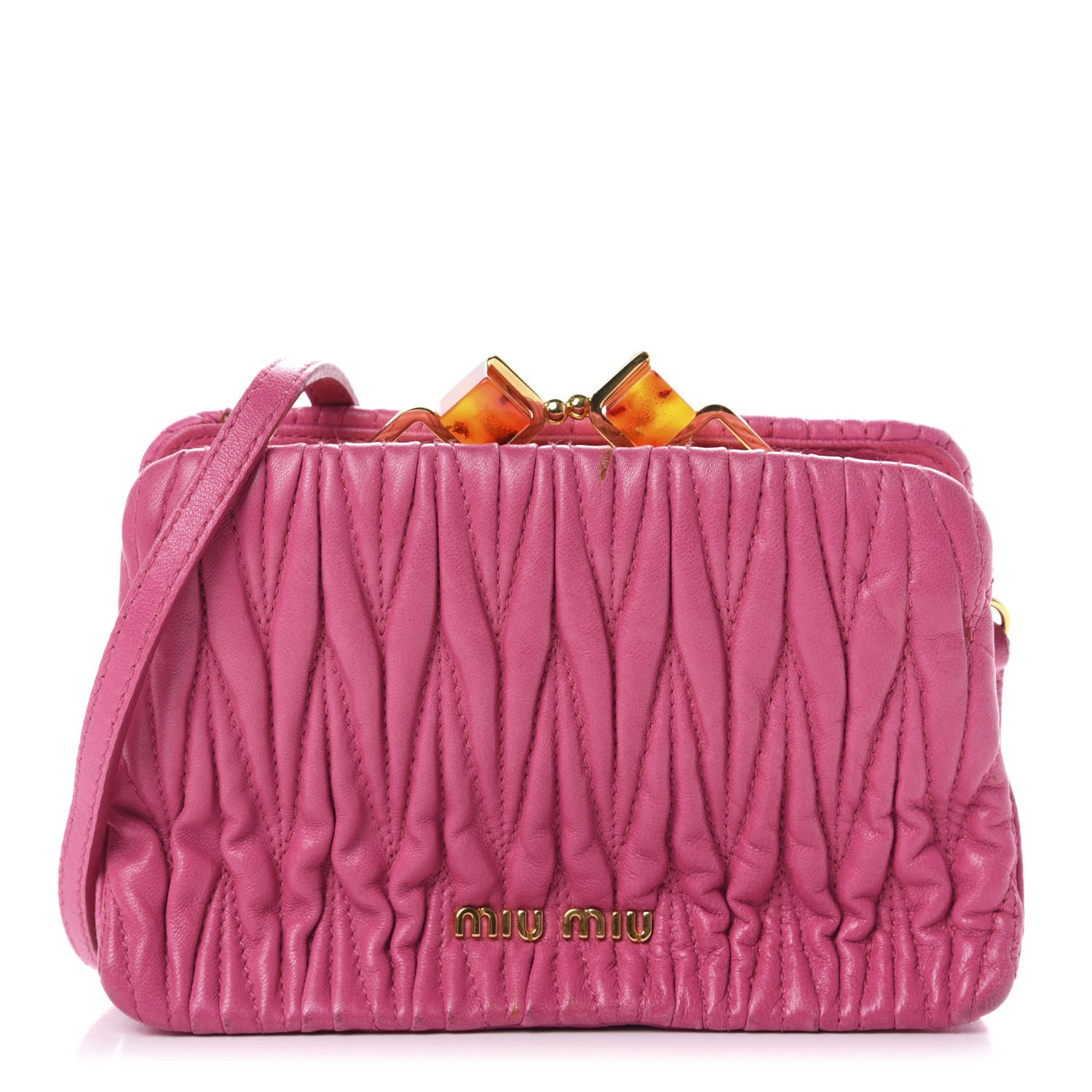 Miu Miu Matelasse Lux Mini Crossbody Tote Peonia 1 of 10