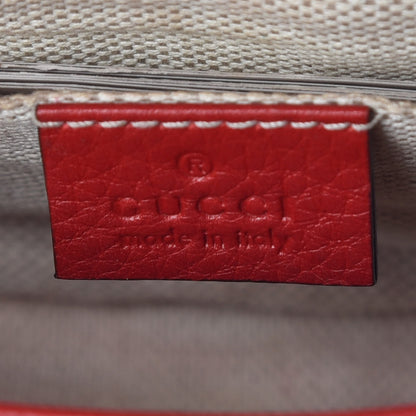 Gucci Pebbled Calfskin Small Soho Flap Crossbody Red 8 of 16