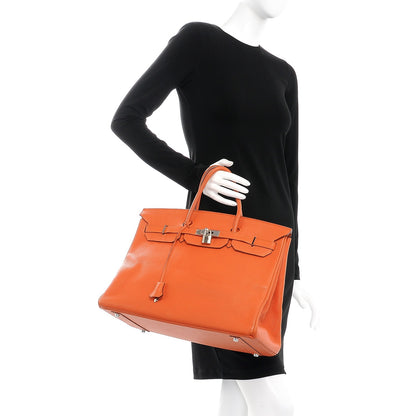 Hermes Taurillon Clemence Birkin 40 Orange 2 of 35