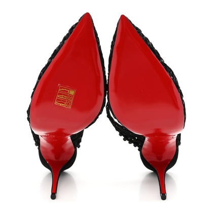 Christian Louboutin Rete Macrame Deia 100 Mule Sandals 38 Black 5 of 9