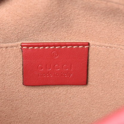 Gucci Calfskin Matelasse Small GG Marmont Chain Shoulder Bag Hibiscus Red 8 of 11