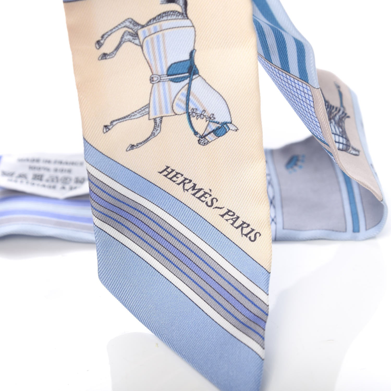 Hermes Silk Couvertures Nouvelles Twilly Menthe Ciel Marine Sable 2 of 5