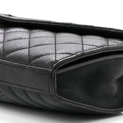 Saint Laurent Sheepskin Tri-Quilt Monogram Envelope Chain Wallet Black 8 of 8