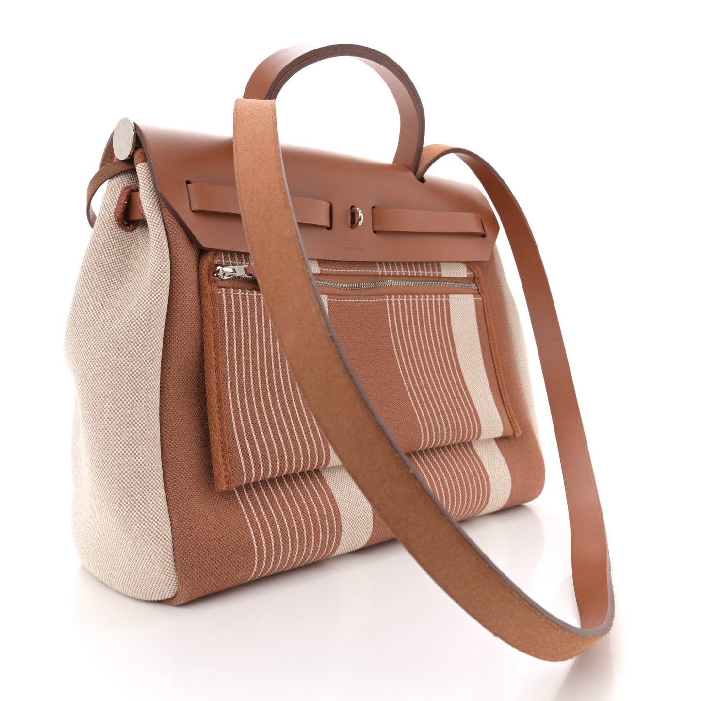 Vache Hunter Toile H Vibration Herbag Zip Retourne 31 PM Fauve Ecru Beige