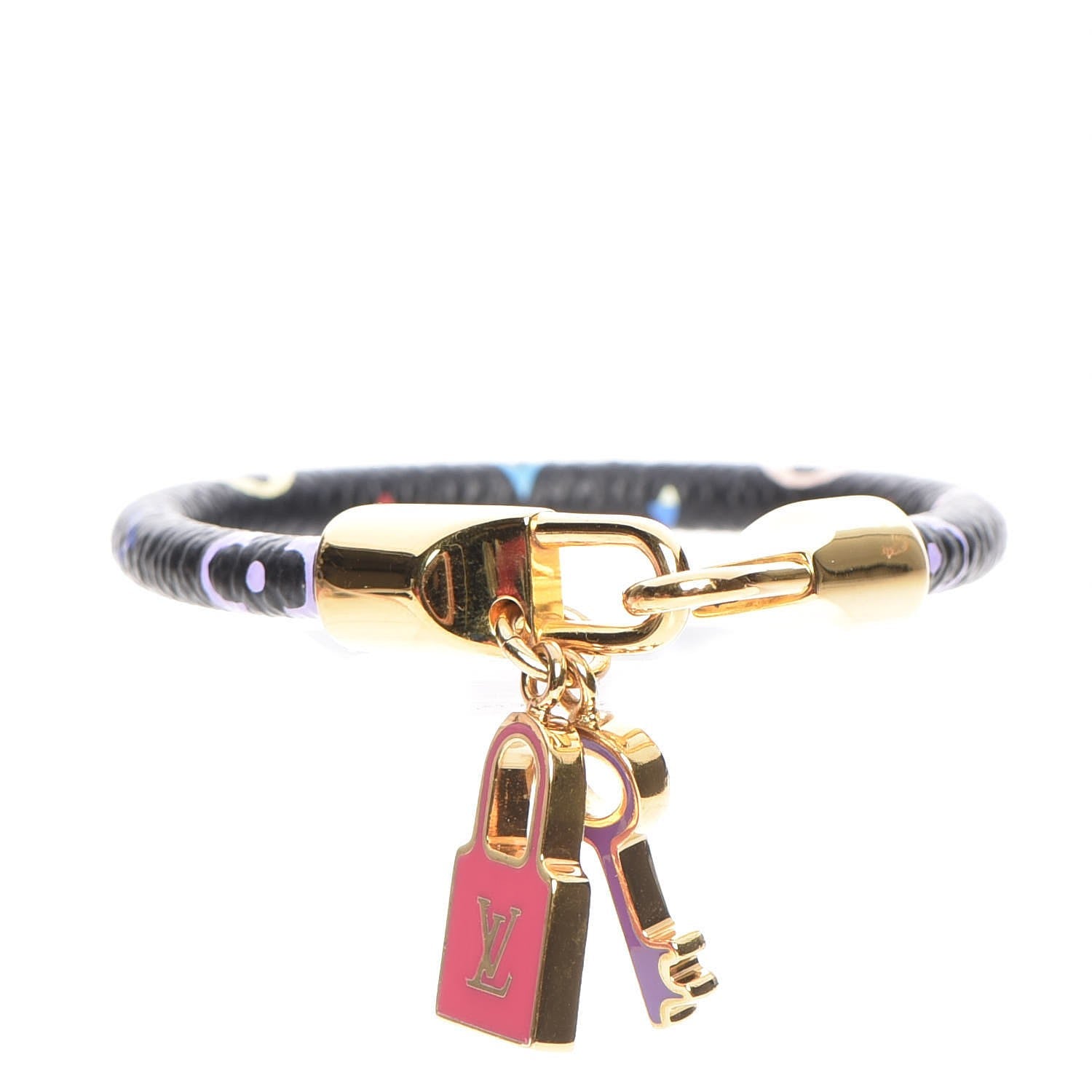 Louis Vuitton Monogram Multicolor Luck It Bracelet 17 Black 4 of 4