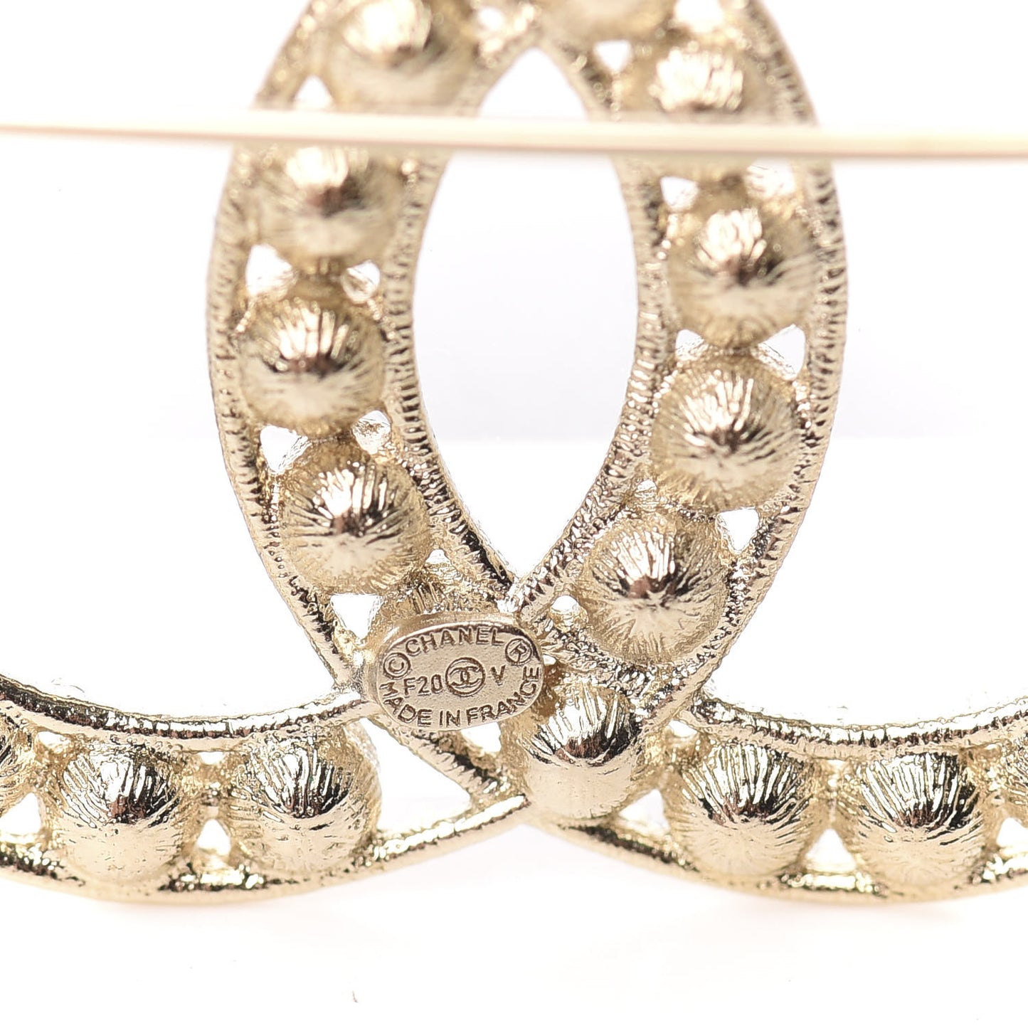 Crystal CC Brooch Gold