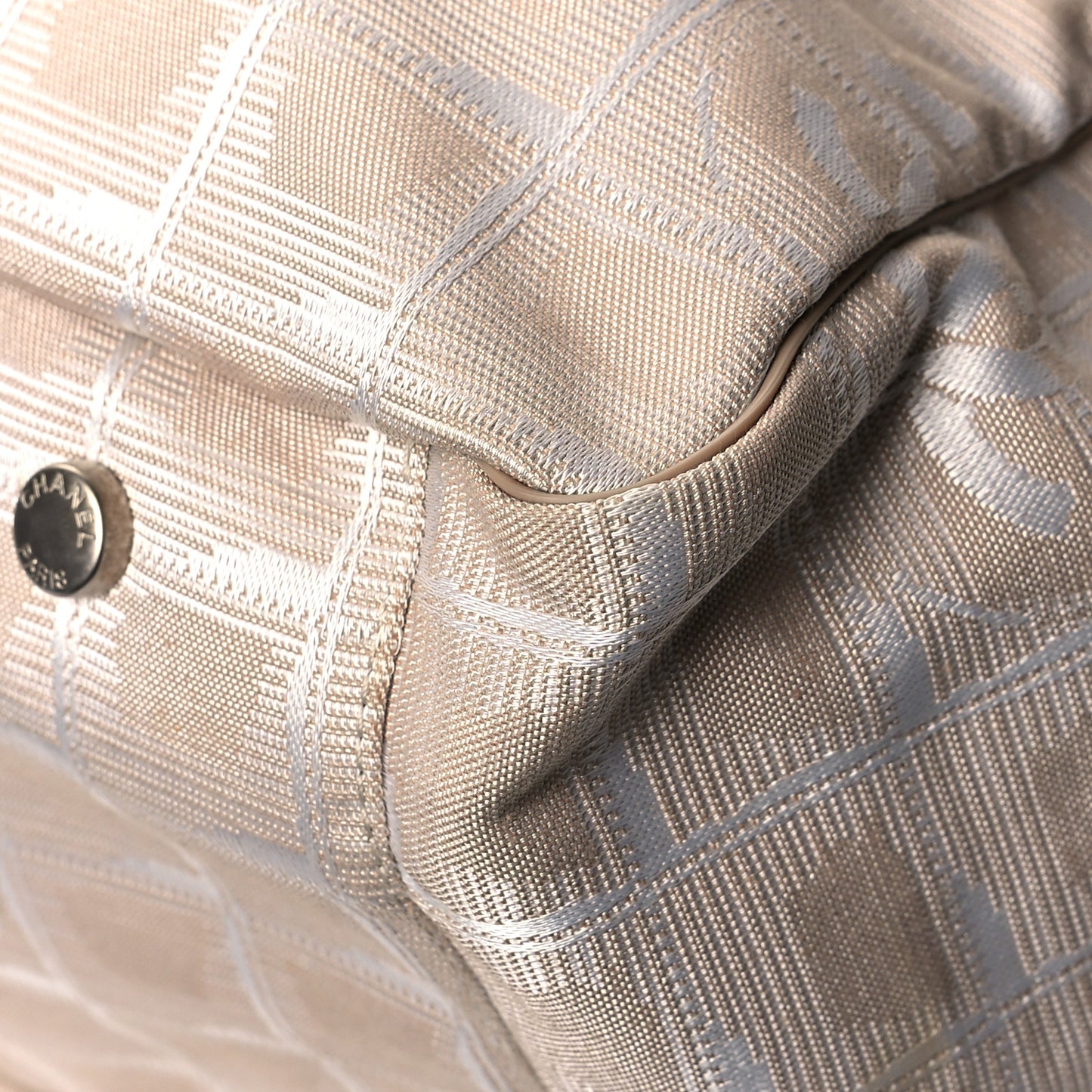 Nylon Extra Large Travel Tote Beige