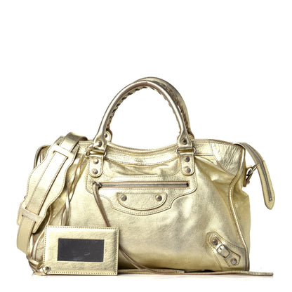 Balenciaga Laminated Agneau Classic Silver Hardware City Gold 1 of 9