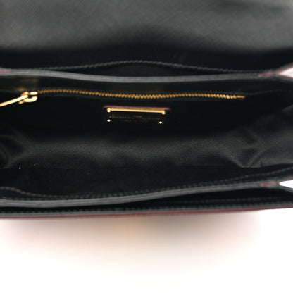 Salvatore Ferragamo Hammered Calfskin Floral Printed Seila Top Handle Crossbody Bag Black Multicolor 5 of 10