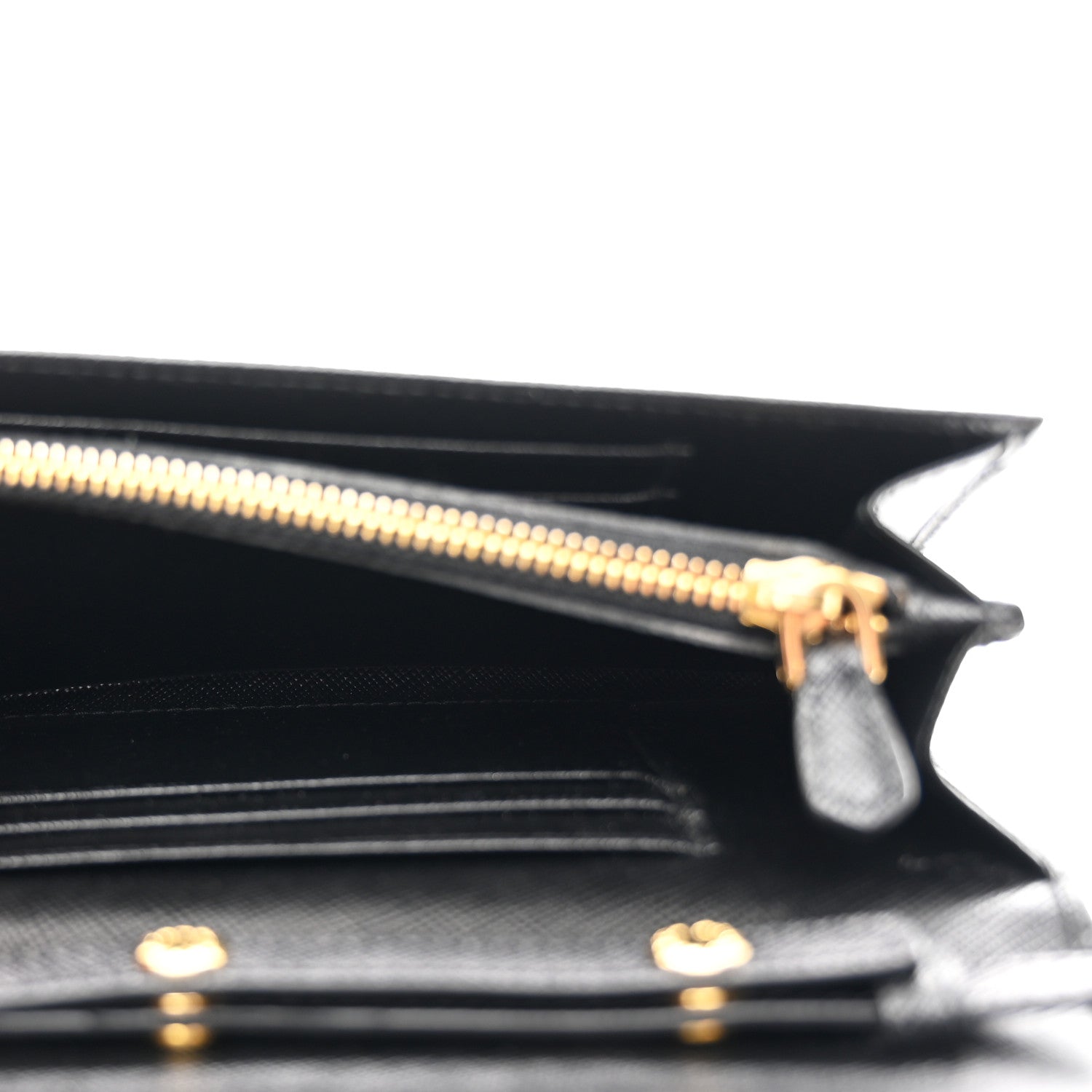 Prada Saffiano Metal Flap Wallet With Strap Black 5 of 11
