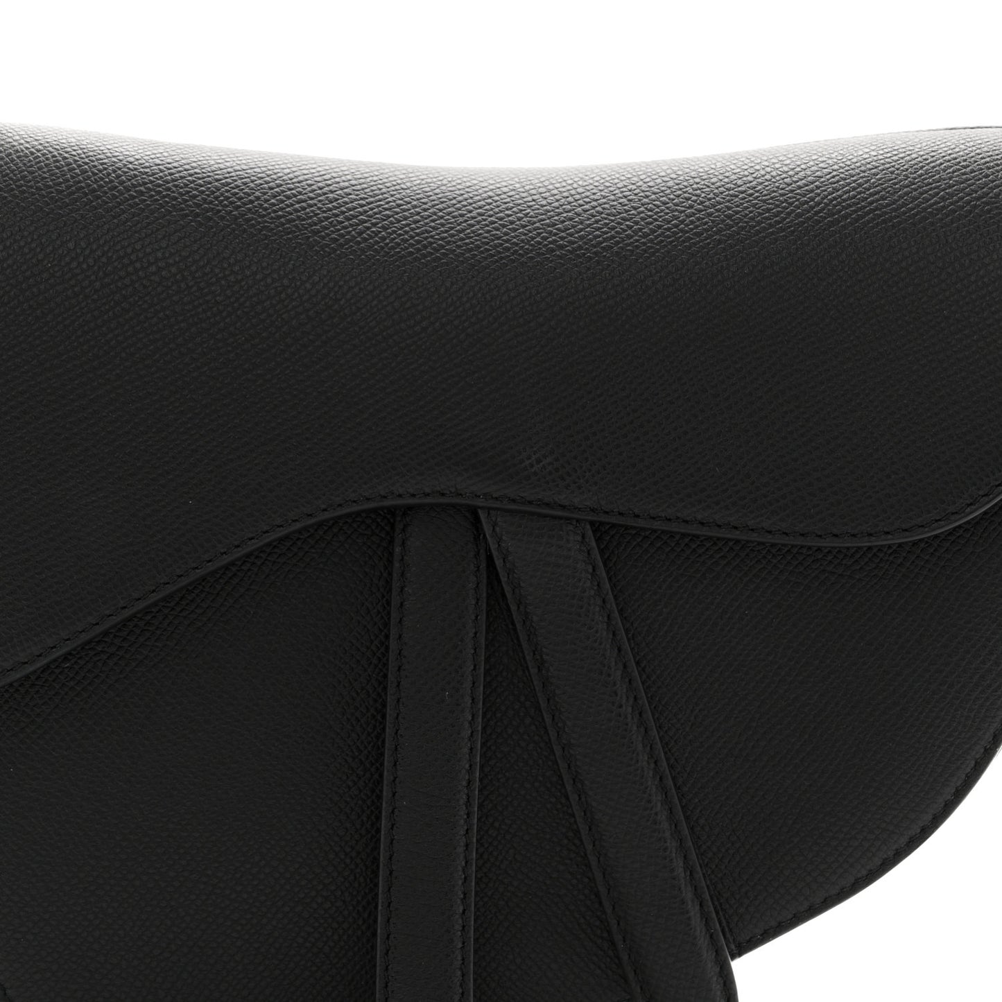 Grained Calfskin Saddle Bag Black