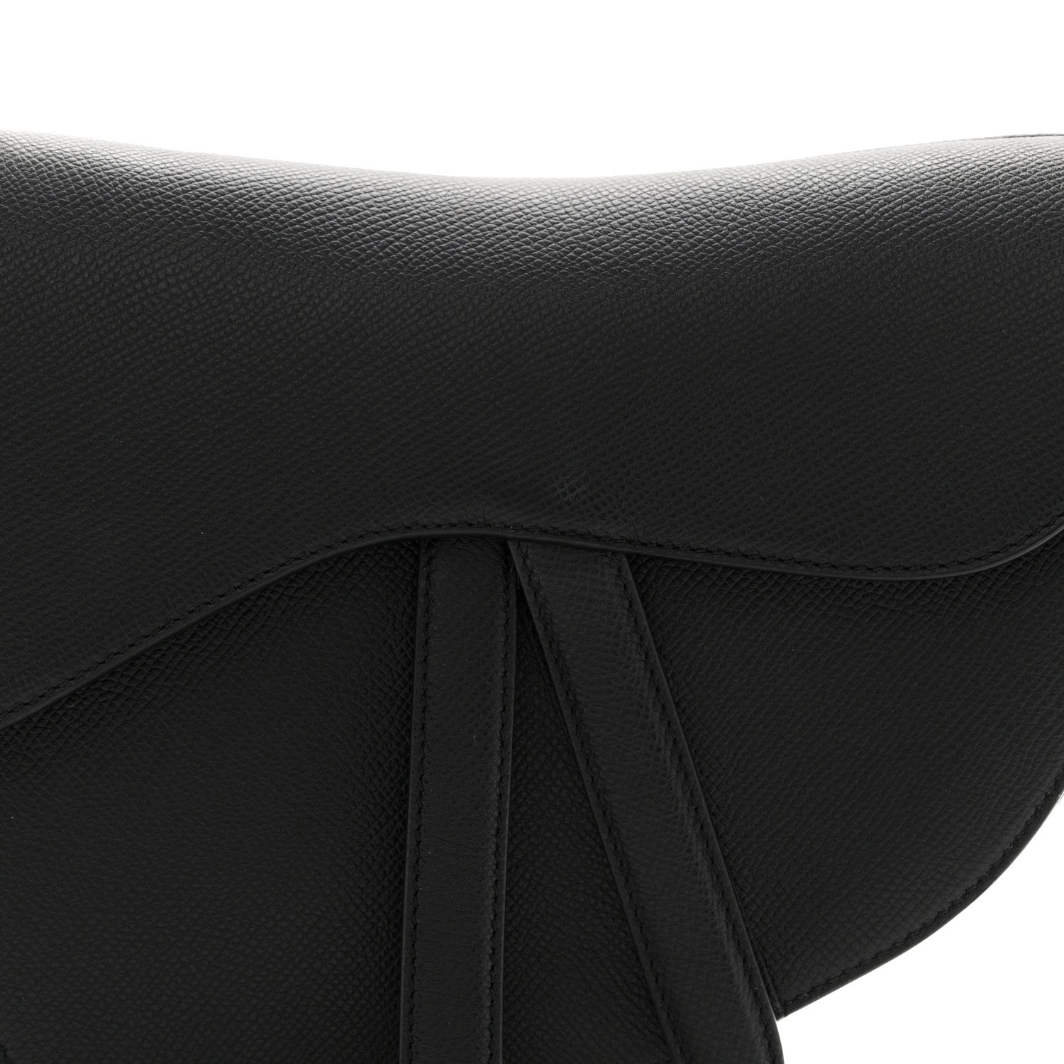 Christian Dior Grained Calfskin Saddle Bag Black 8 of 10