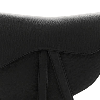 Christian Dior Grained Calfskin Saddle Bag Black 8 of 10