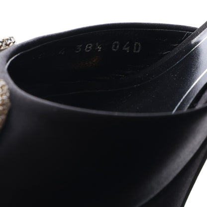 Gucci Raso Seta Granada Kid Crystal Horsebit Platform Sandals 38.5 Black 10 of 11