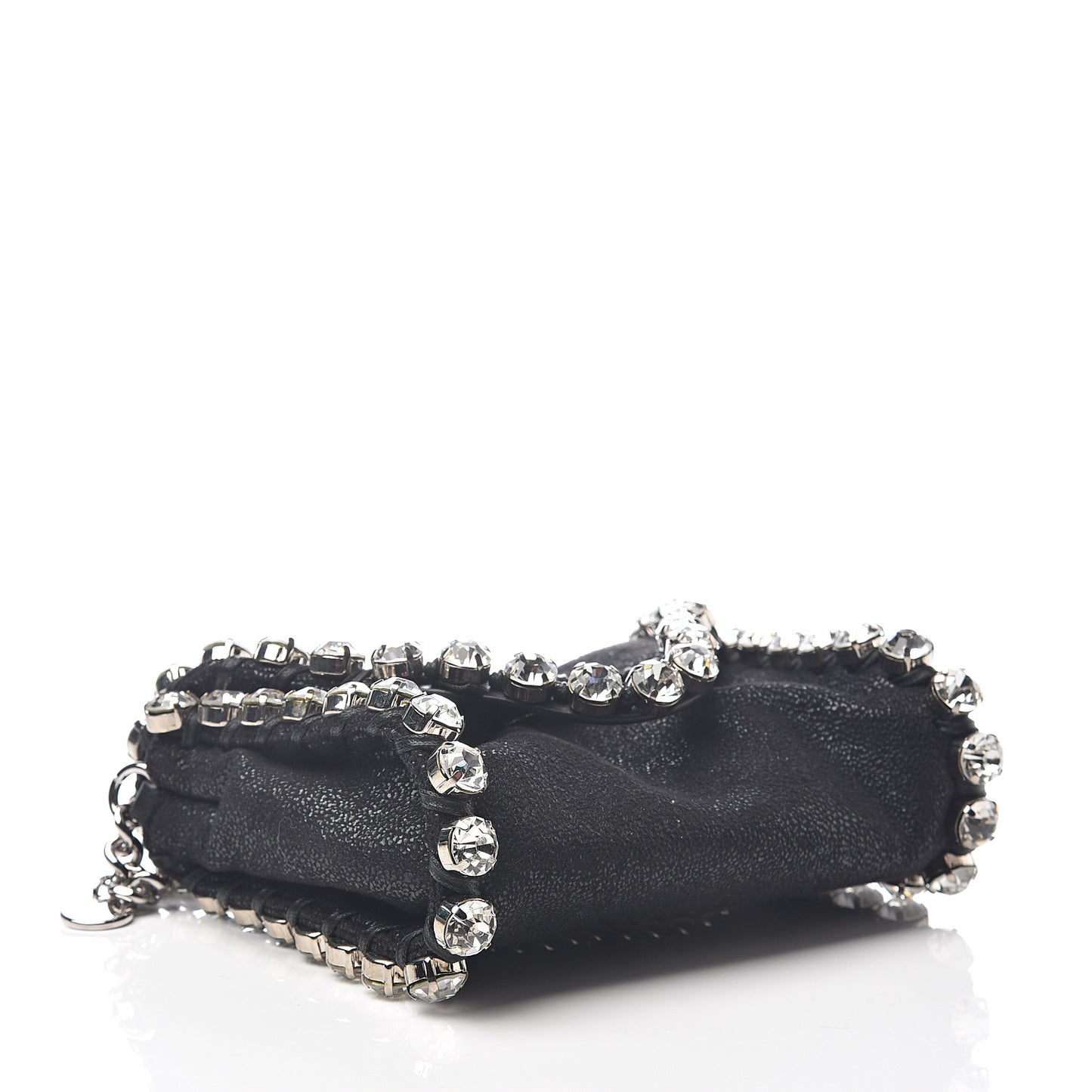 Shaggy Deer Tiny Fold Over Falabella Crystal Crossbody Black