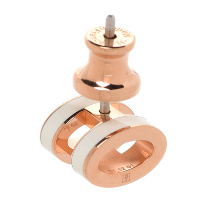 Hermes Rose Gold Lacquered Mini Pop H Earrings White 4 of 6