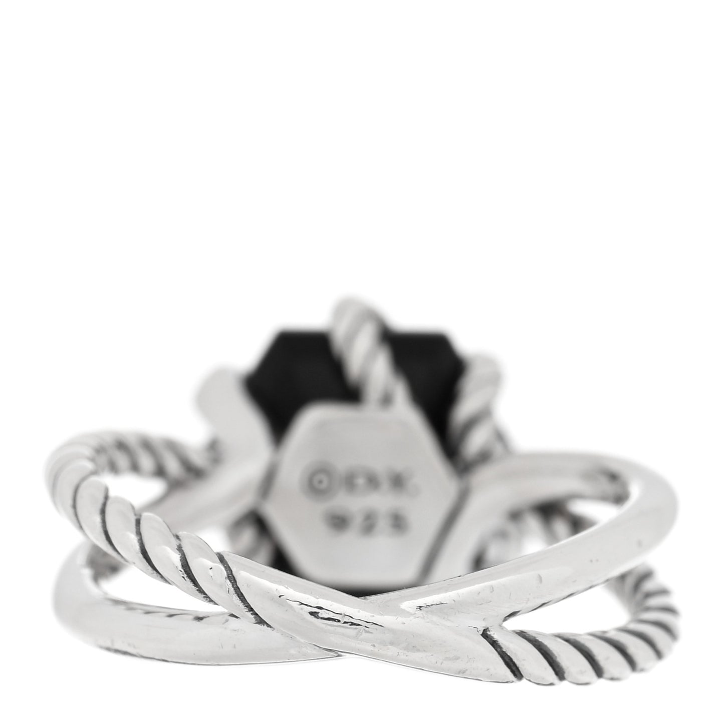 Sterling Silver Diamond Black Onyx 10mm Cable Wrap Ring 52 6