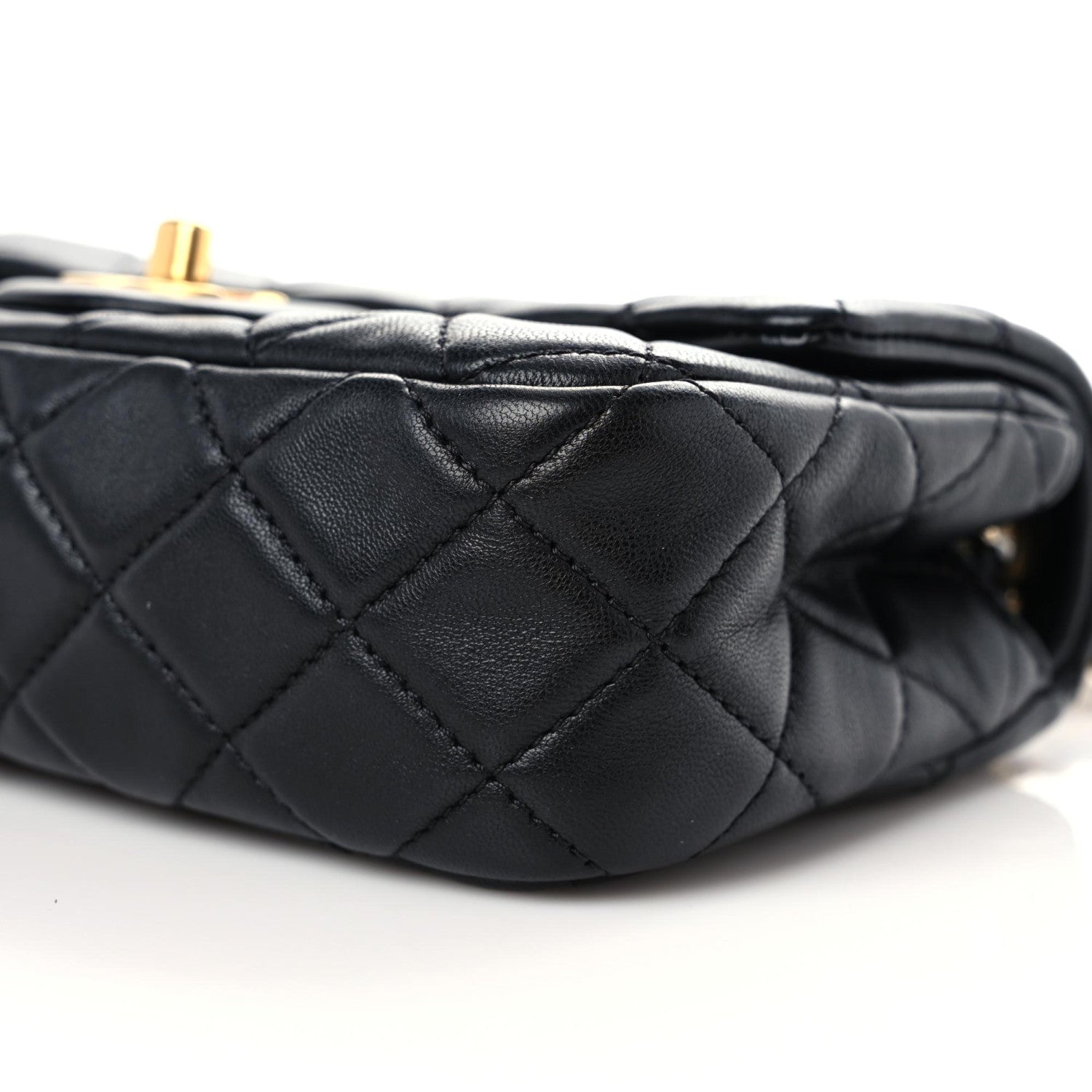 Chanel Lambskin Quilted Mini Rectangular Pearl Crush Flap Black 7 of 10