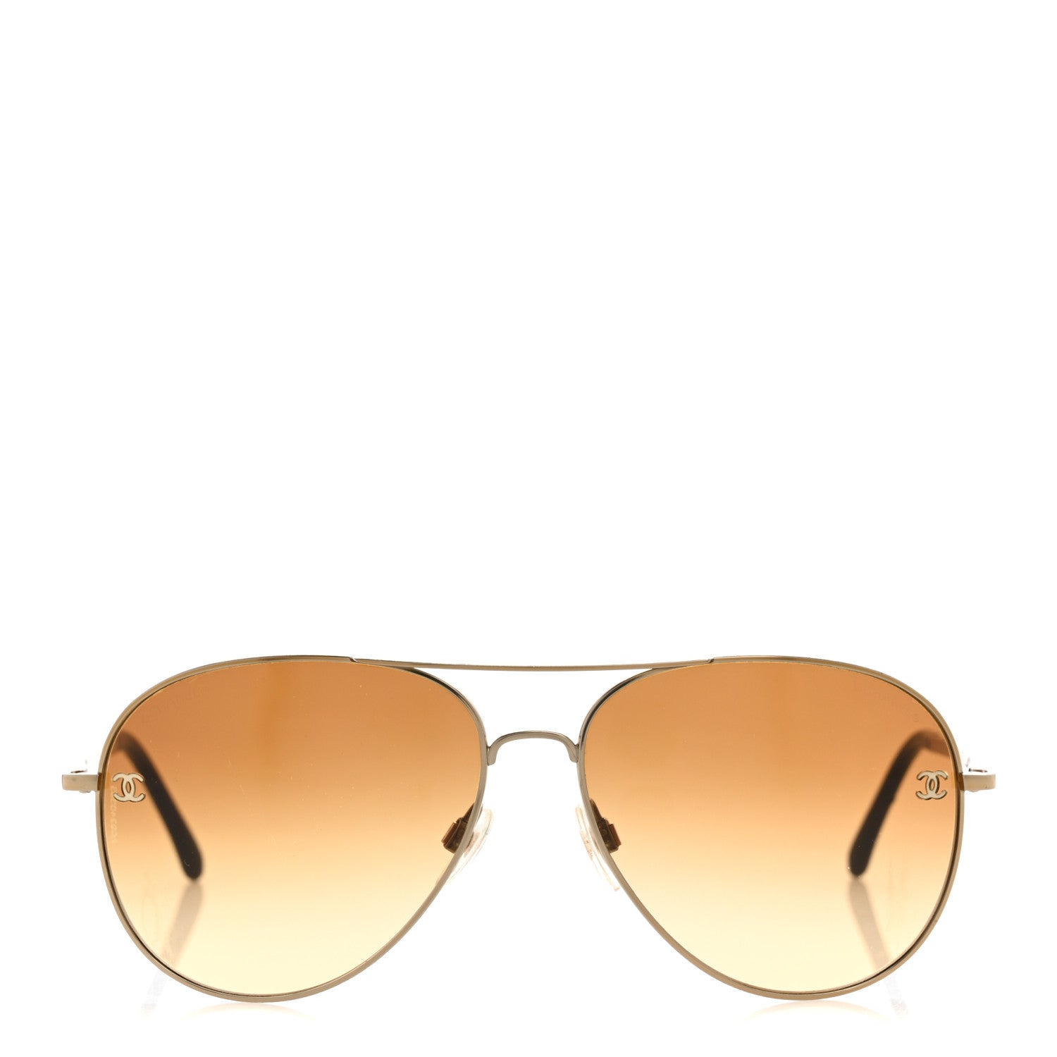 Chanel Aviator CC Sunglasses 4189-T-Q Gold 2 of 10