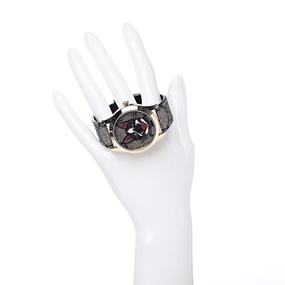 Gucci Stainless Steel Canvas 38mm G-Timeless GG Supreme Bosco Quartz Watch Brown 2 of 7