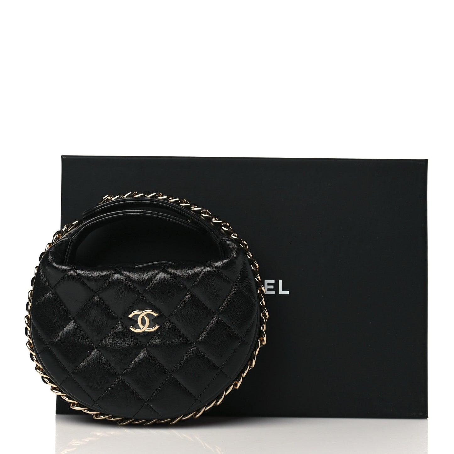 Quilted Chain Around Pouch Black